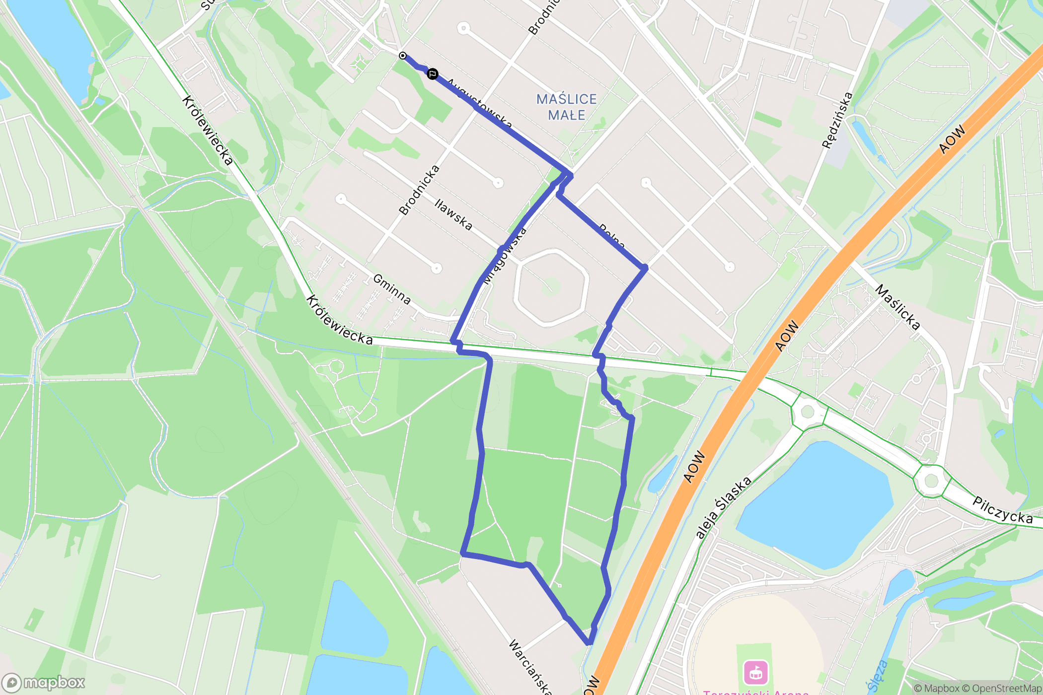Wrocław: mapa trasy - Poland