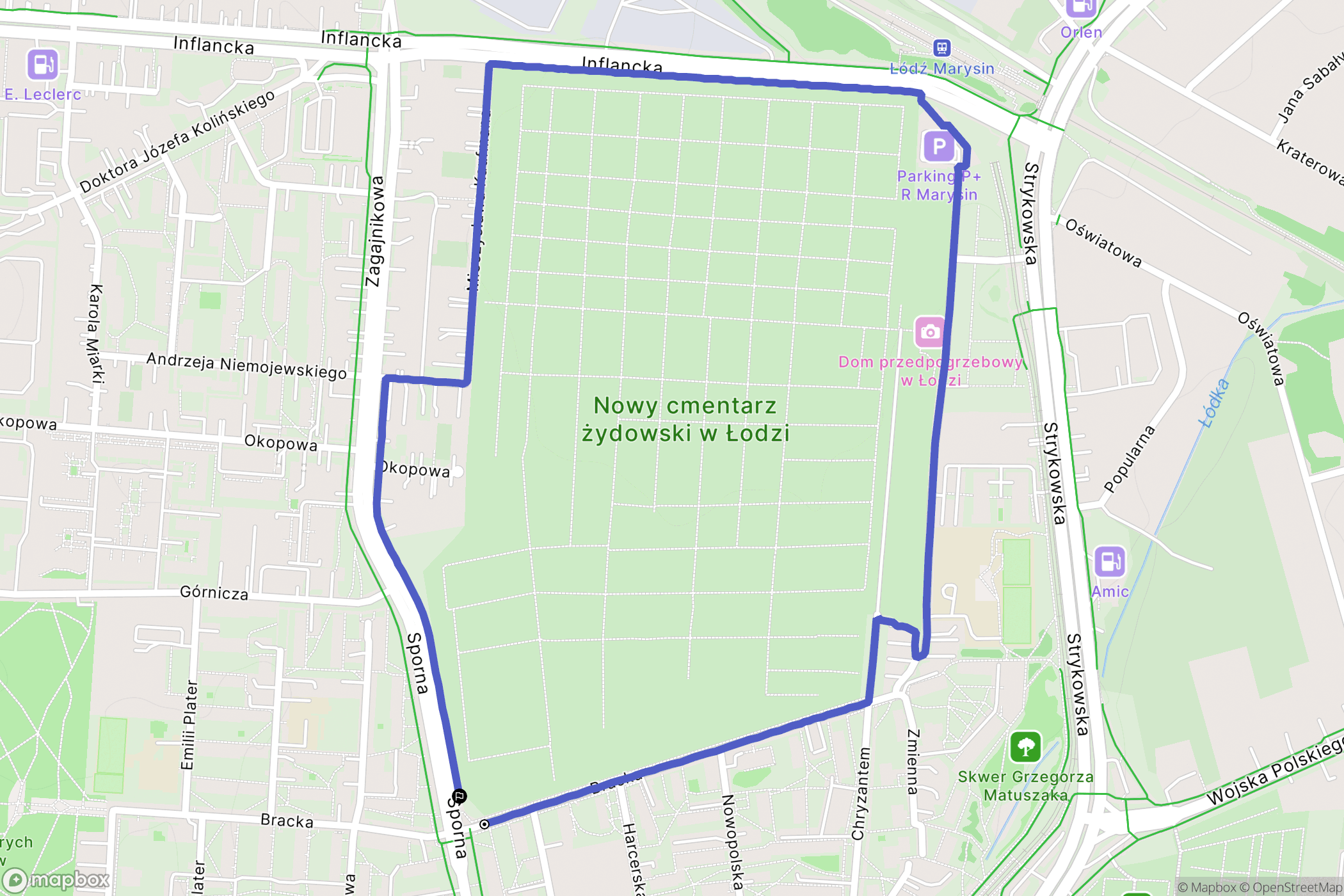Łódź: mapa trasy - Poland