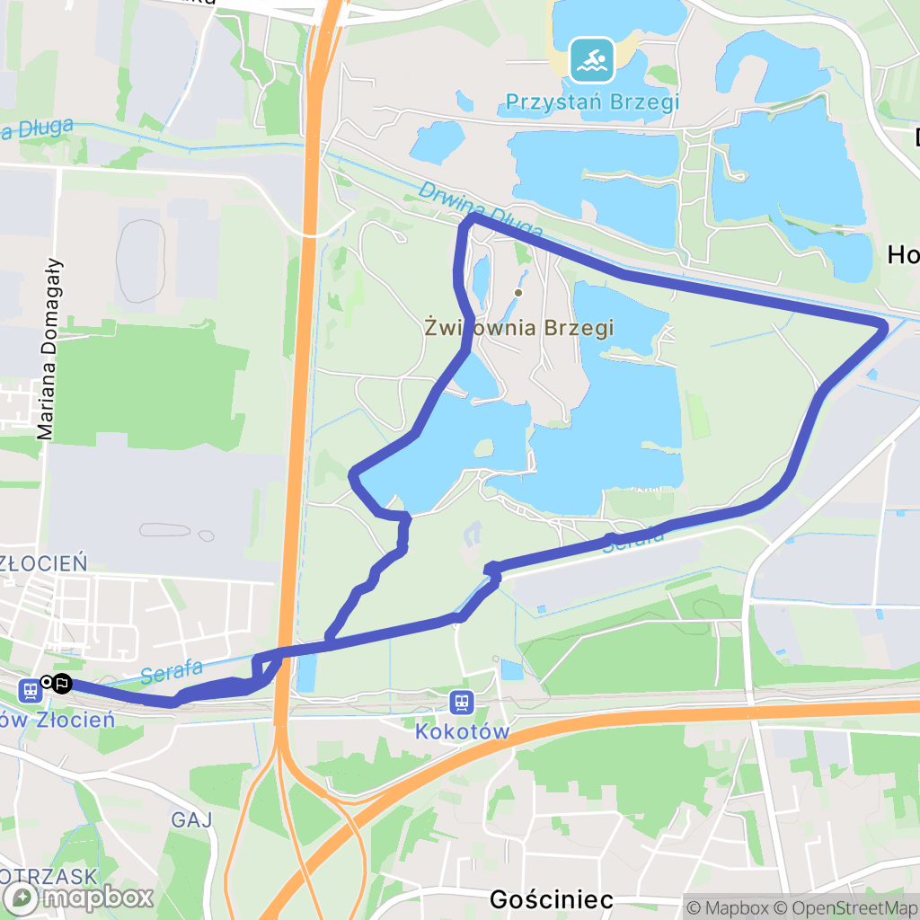 Kraków: mapa trasy - Poland