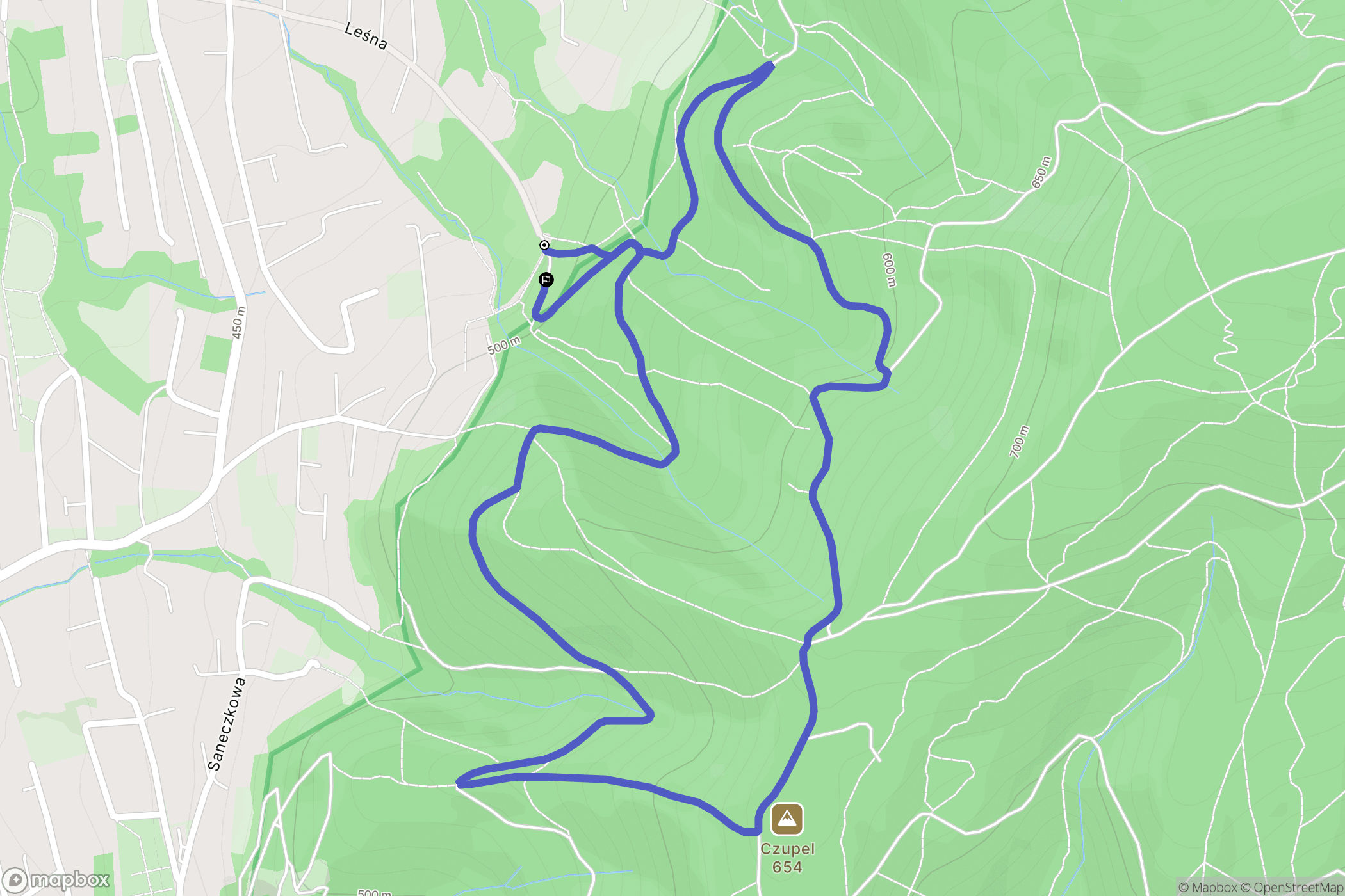 Bielsko-Biała: mapa trasy - Poland