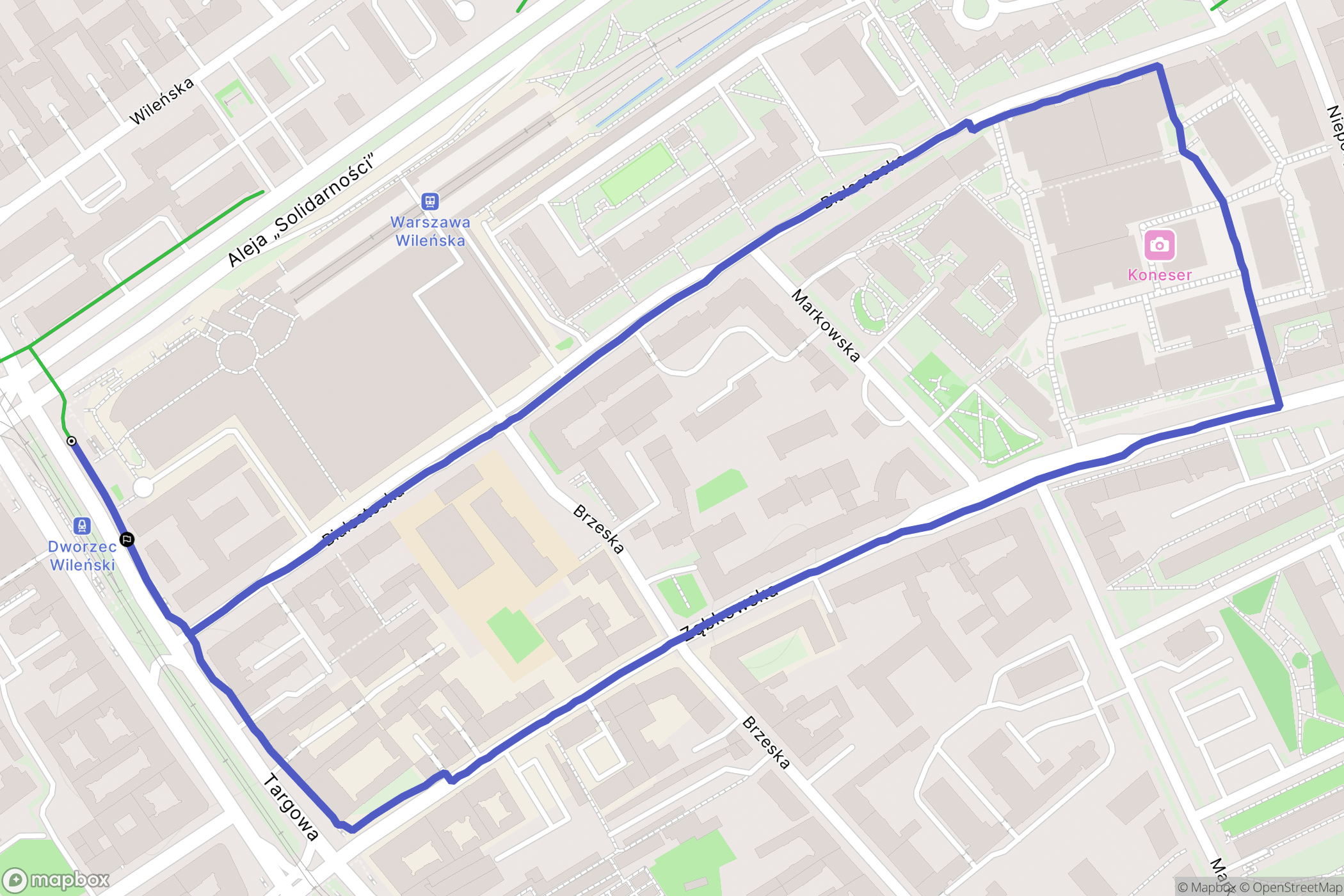 Warszawa: mapa trasy - Poland