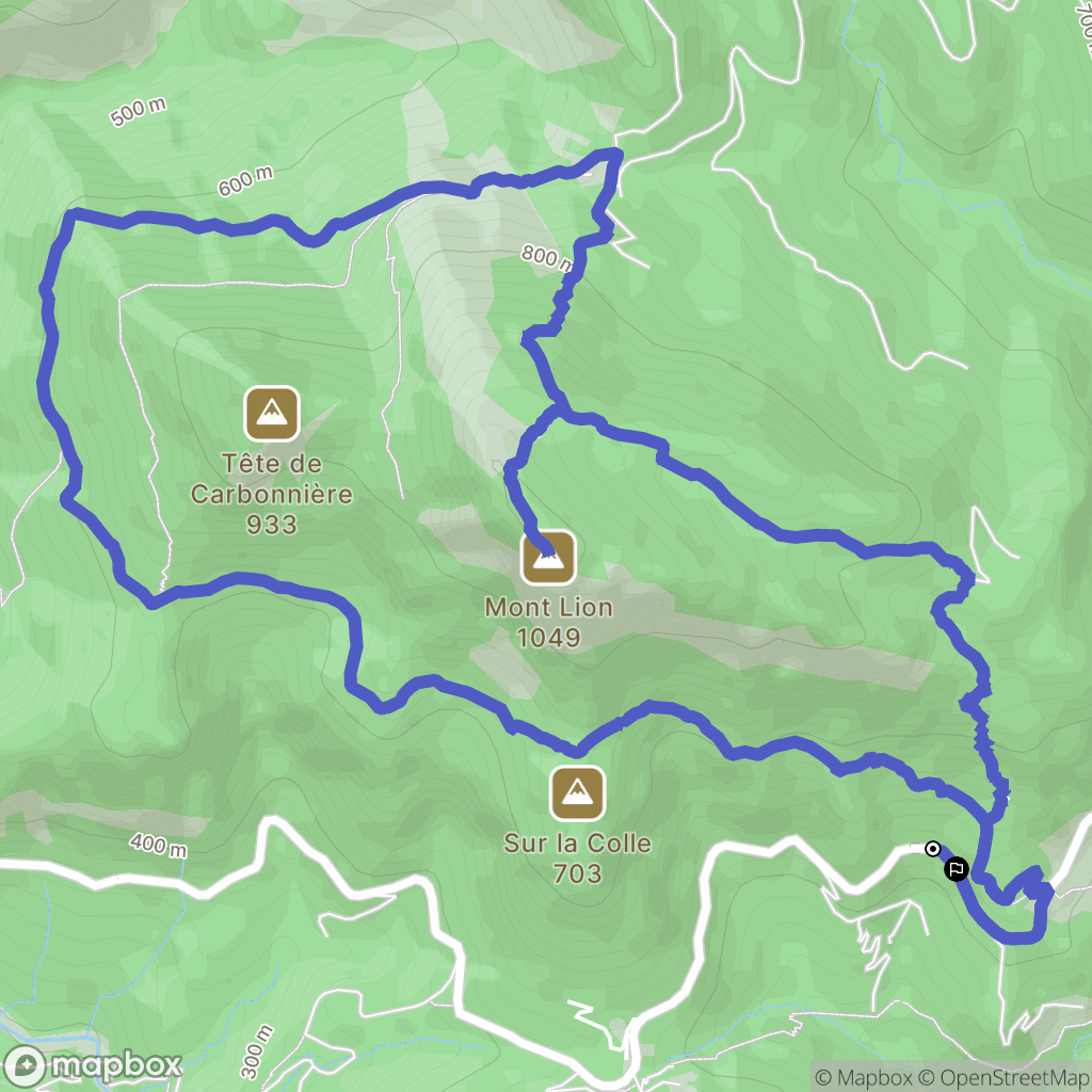Gilette : carte du parcours de randonnée - France