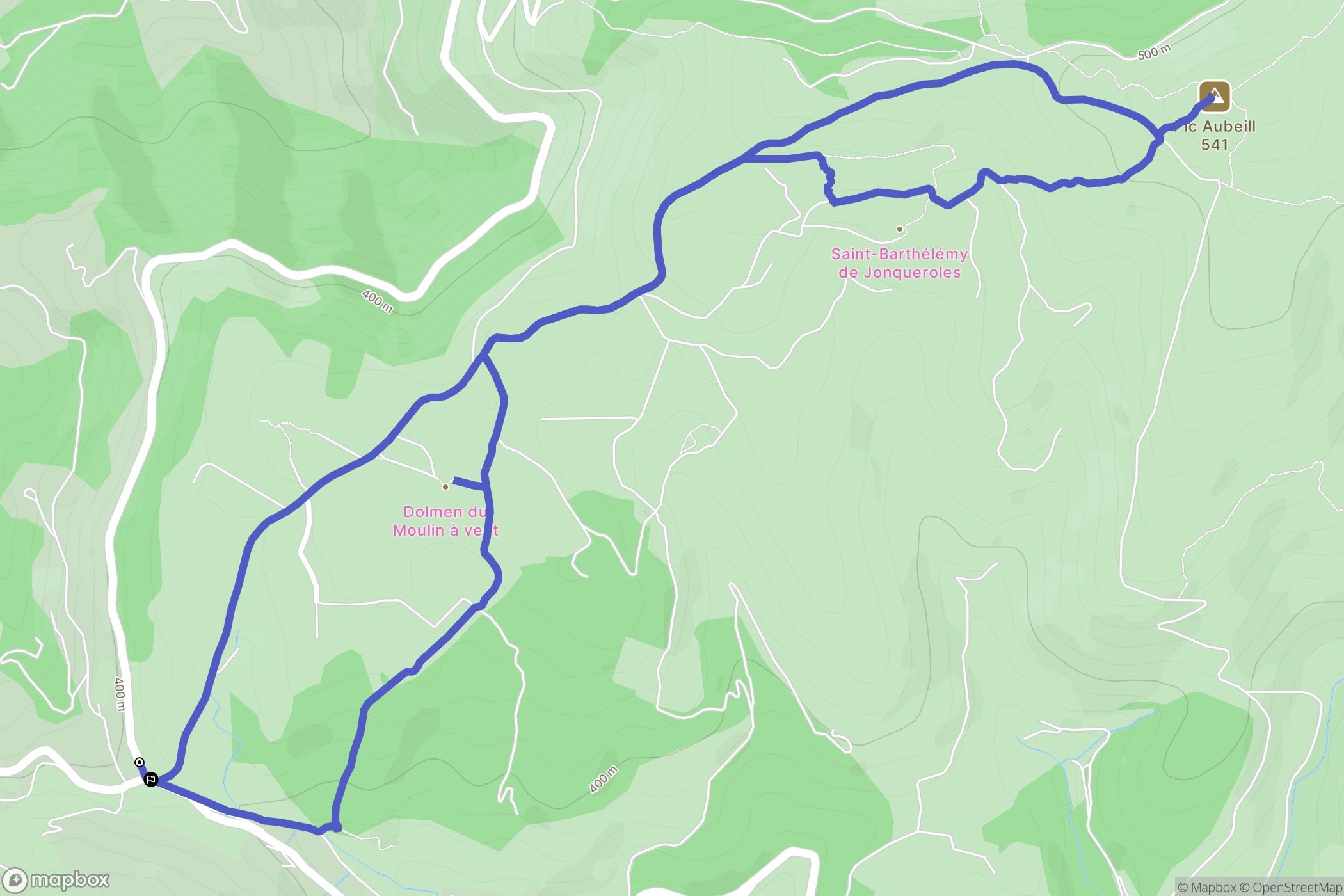 Belesta : carte du parcours de randonnée - France