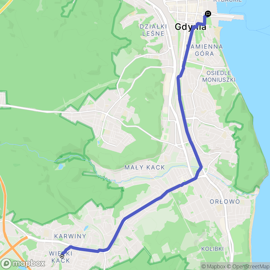 Gdynia: mapa trasy - Poland
