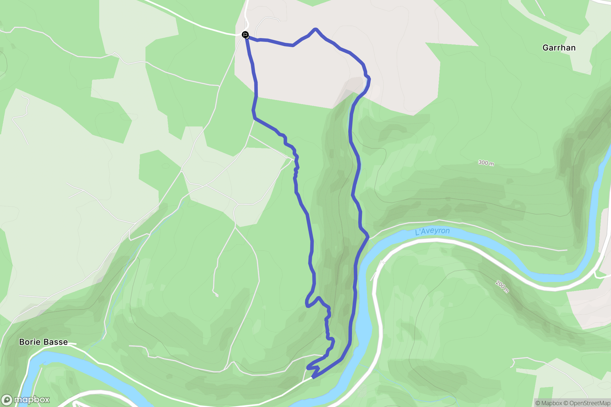Penne : carte du parcours de randonnée - France