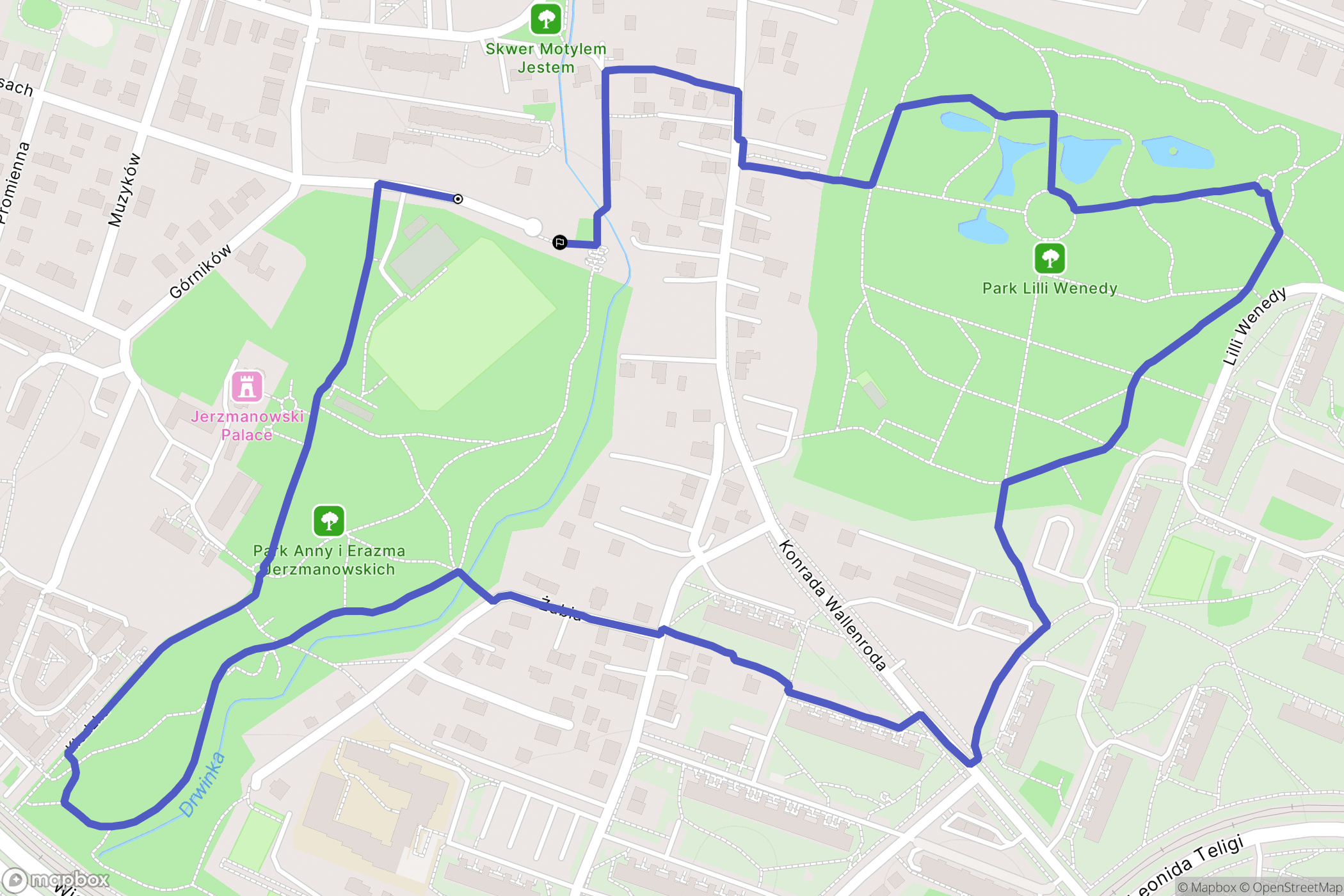 Kraków: mapa trasy - Poland