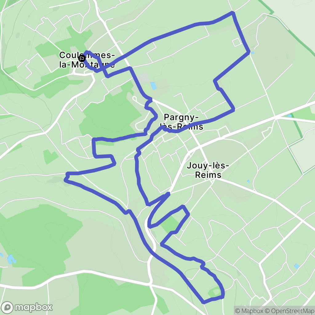 Coulommes-la-Montagne : carte du parcours de randonnée - France