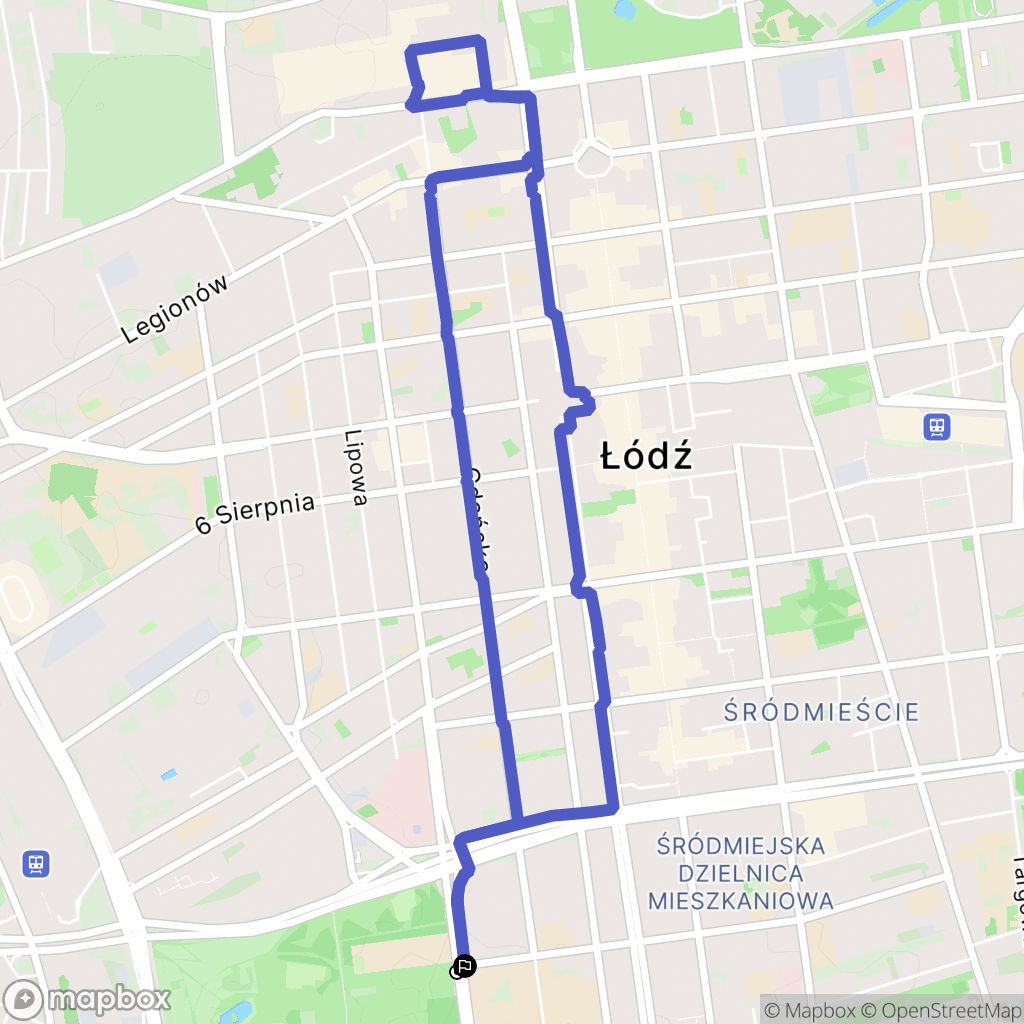 Łódź: mapa trasy - Poland