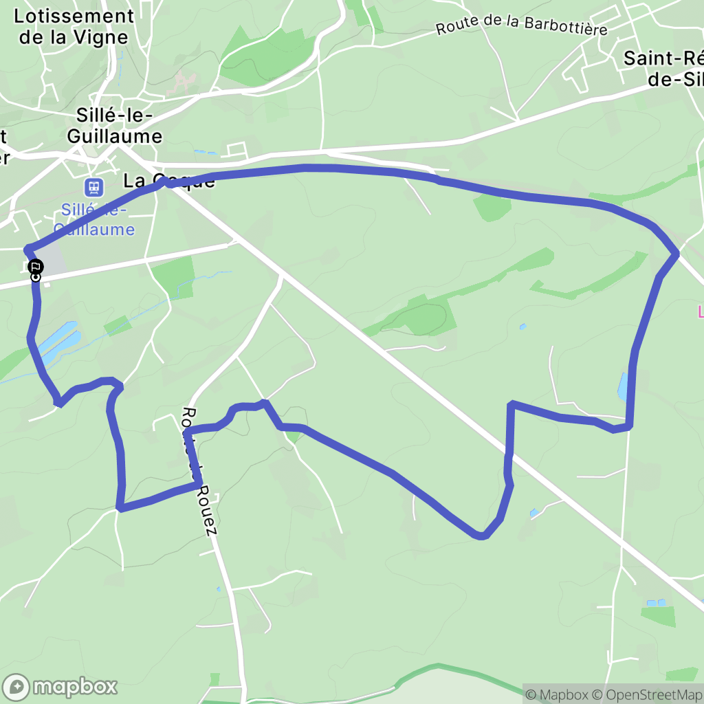 Sillé-le-Guillaume : carte du parcours de randonnée - France