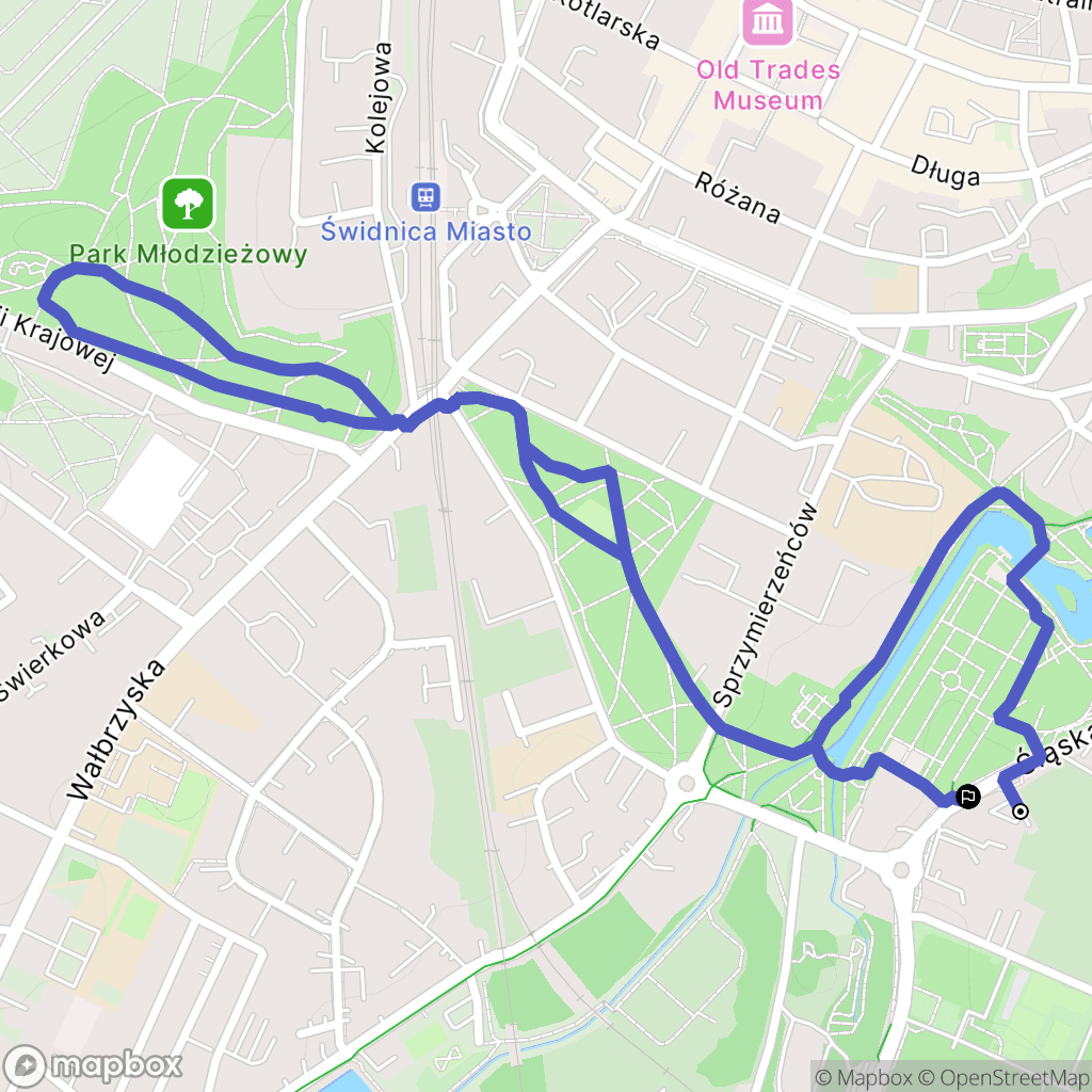 Świdnica: mapa trasy - Poland