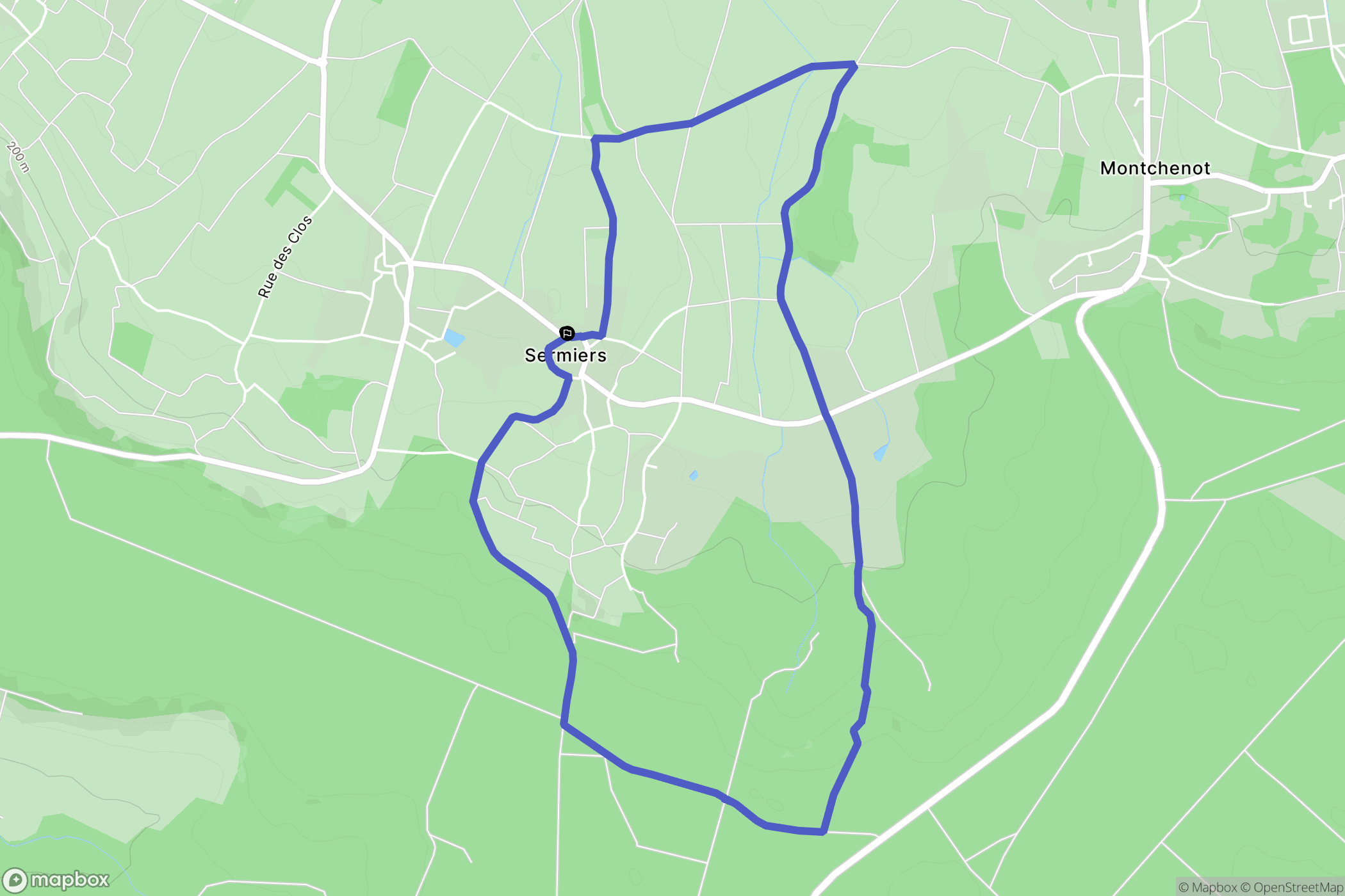 Sermiers : carte du parcours de randonnée - France