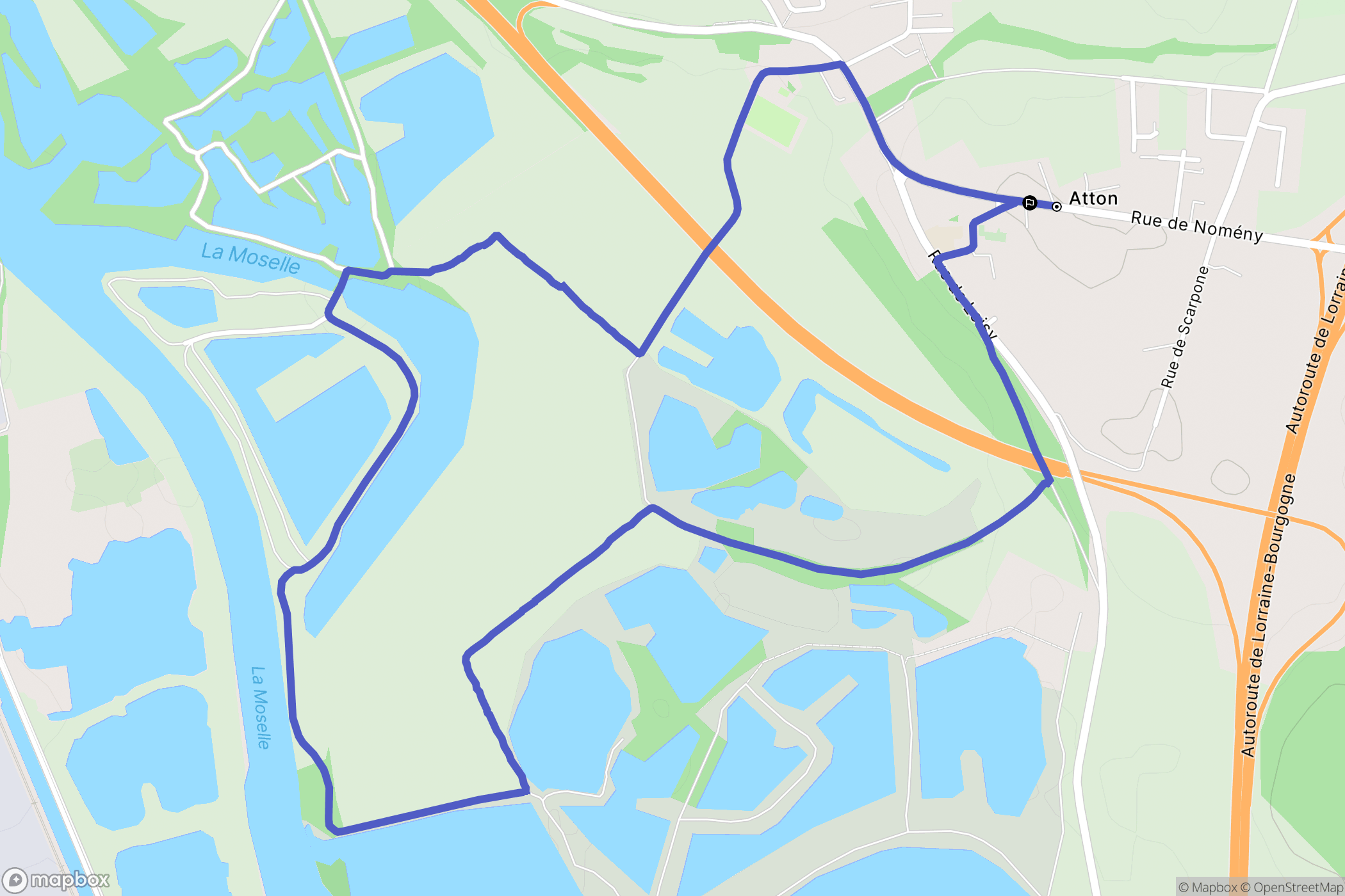Atton : carte du parcours de randonnée - France