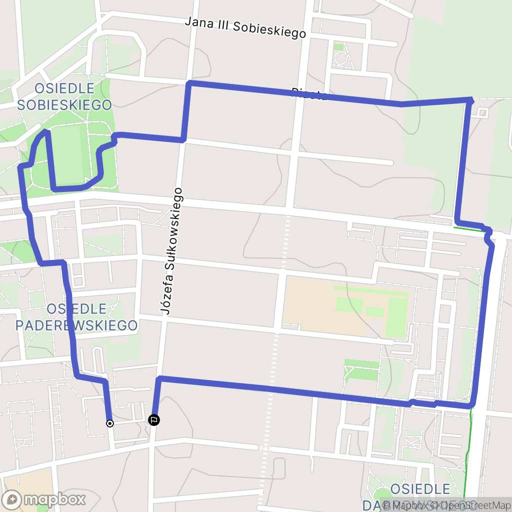 Piastów: mapa trasy - Poland