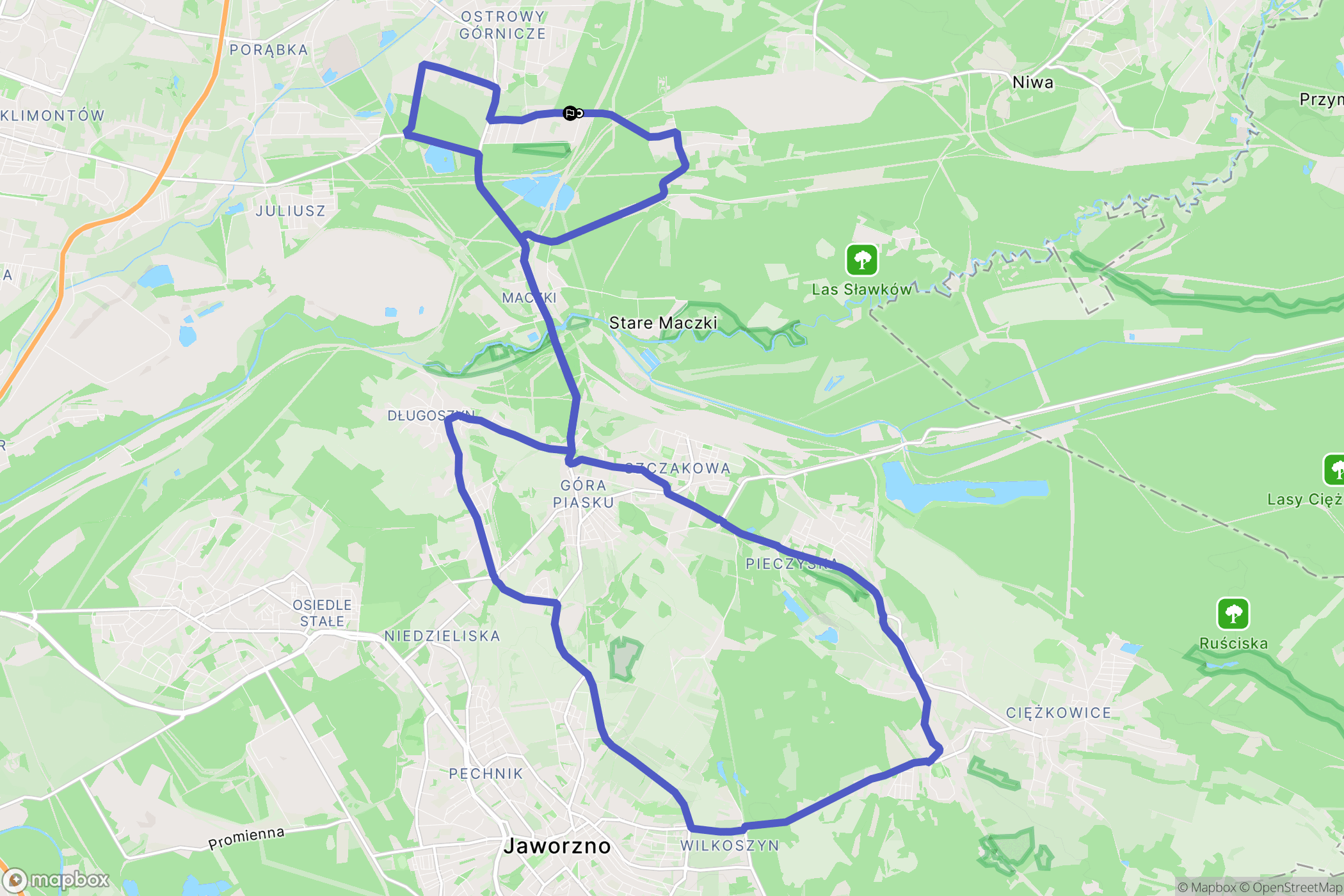 Sosnowiec: mapa trasy - Poland