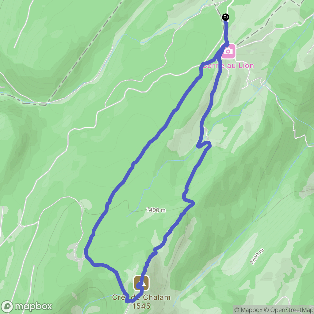 La Pesse : carte du parcours de randonnée - France