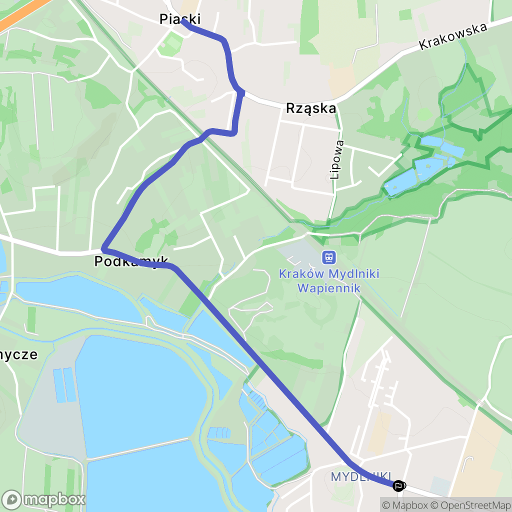 Kraków: mapa trasy - Poland