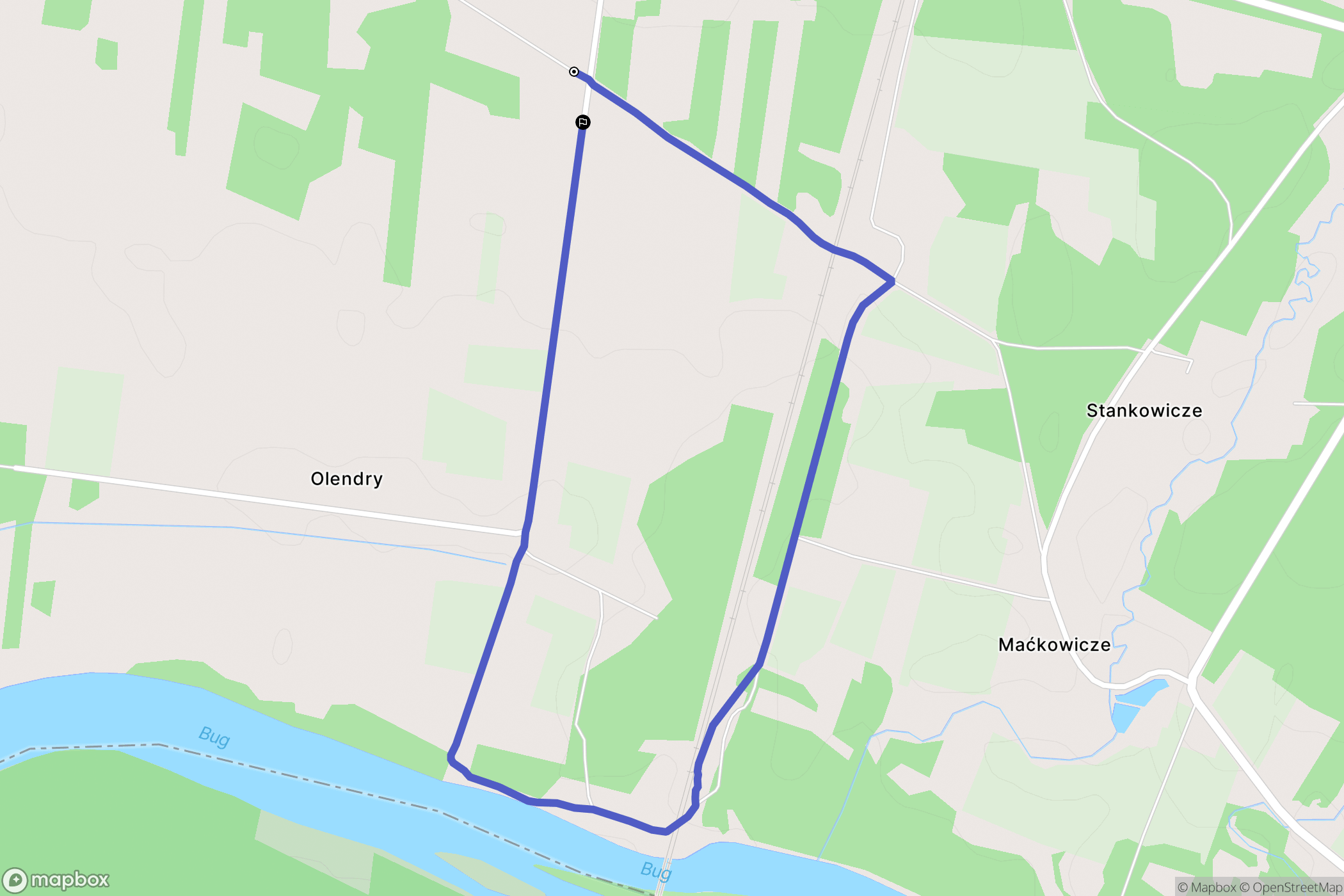 Siemiatycze-Stacja: mapa trasy - Poland