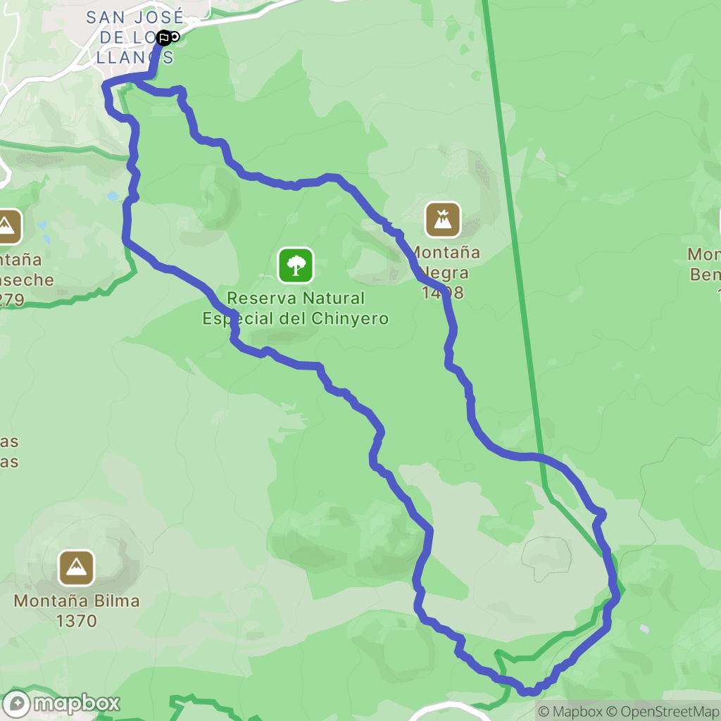 San José de los Llanos : carte du parcours de randonnée - Spain