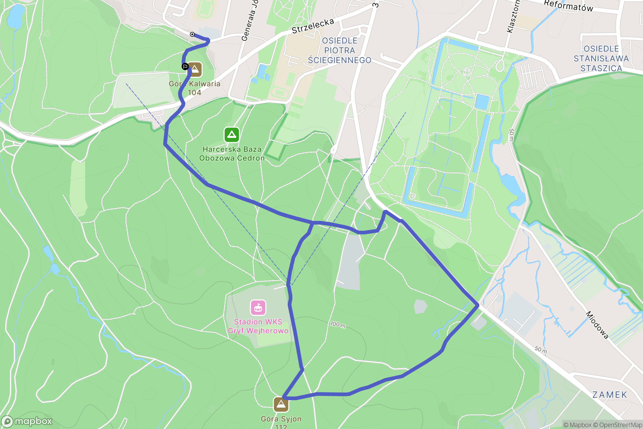 Wejherowo: mapa trasy - Poland
