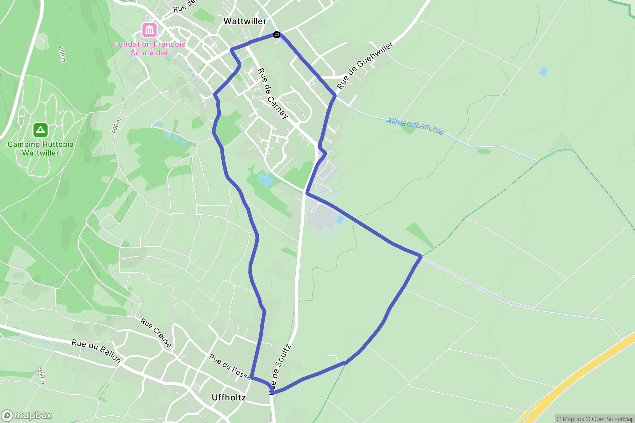 Wattwiller : carte du parcours de randonnée - France