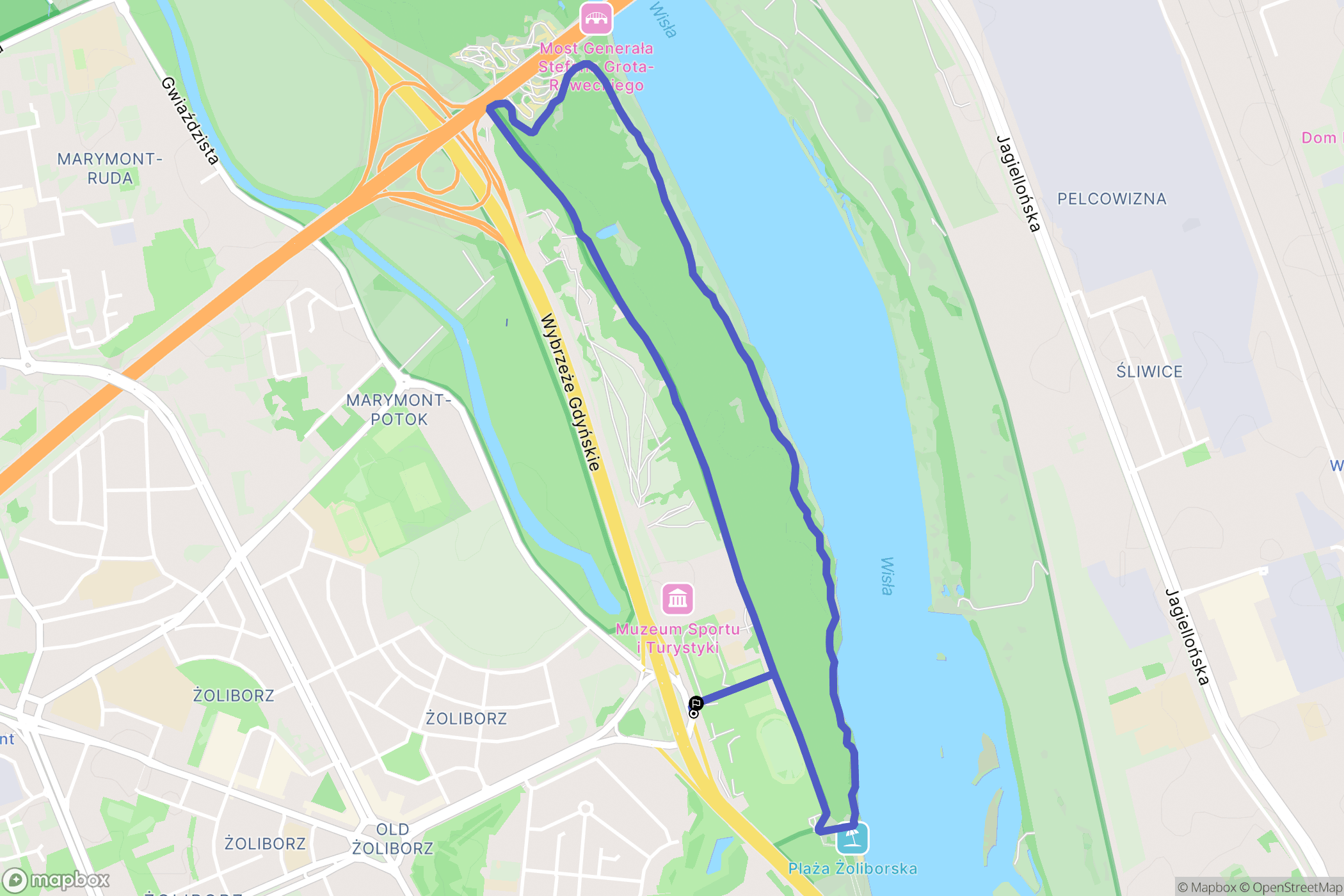 Warszawa: mapa trasy - Poland