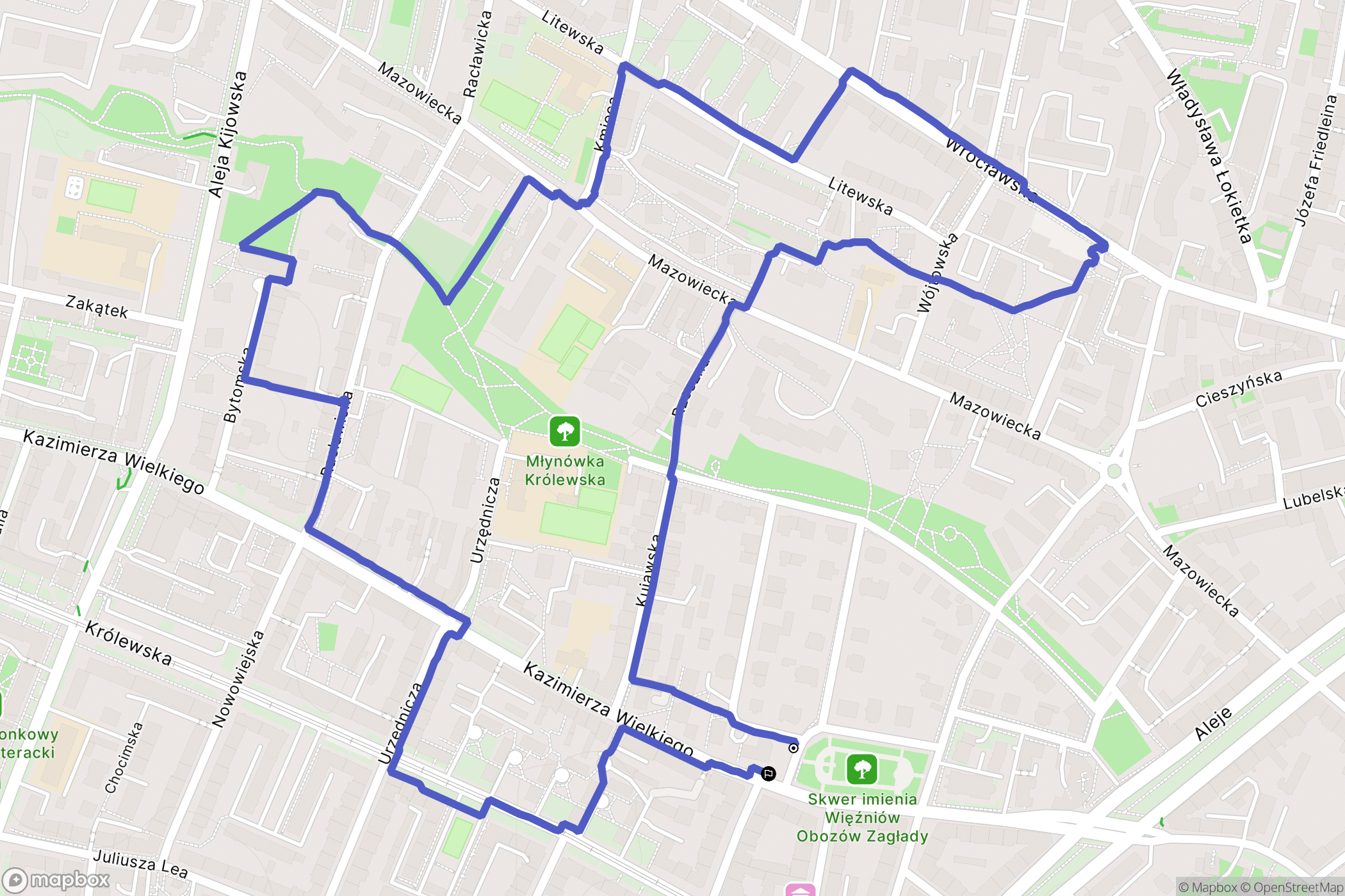 Kraków: mapa trasy - Poland