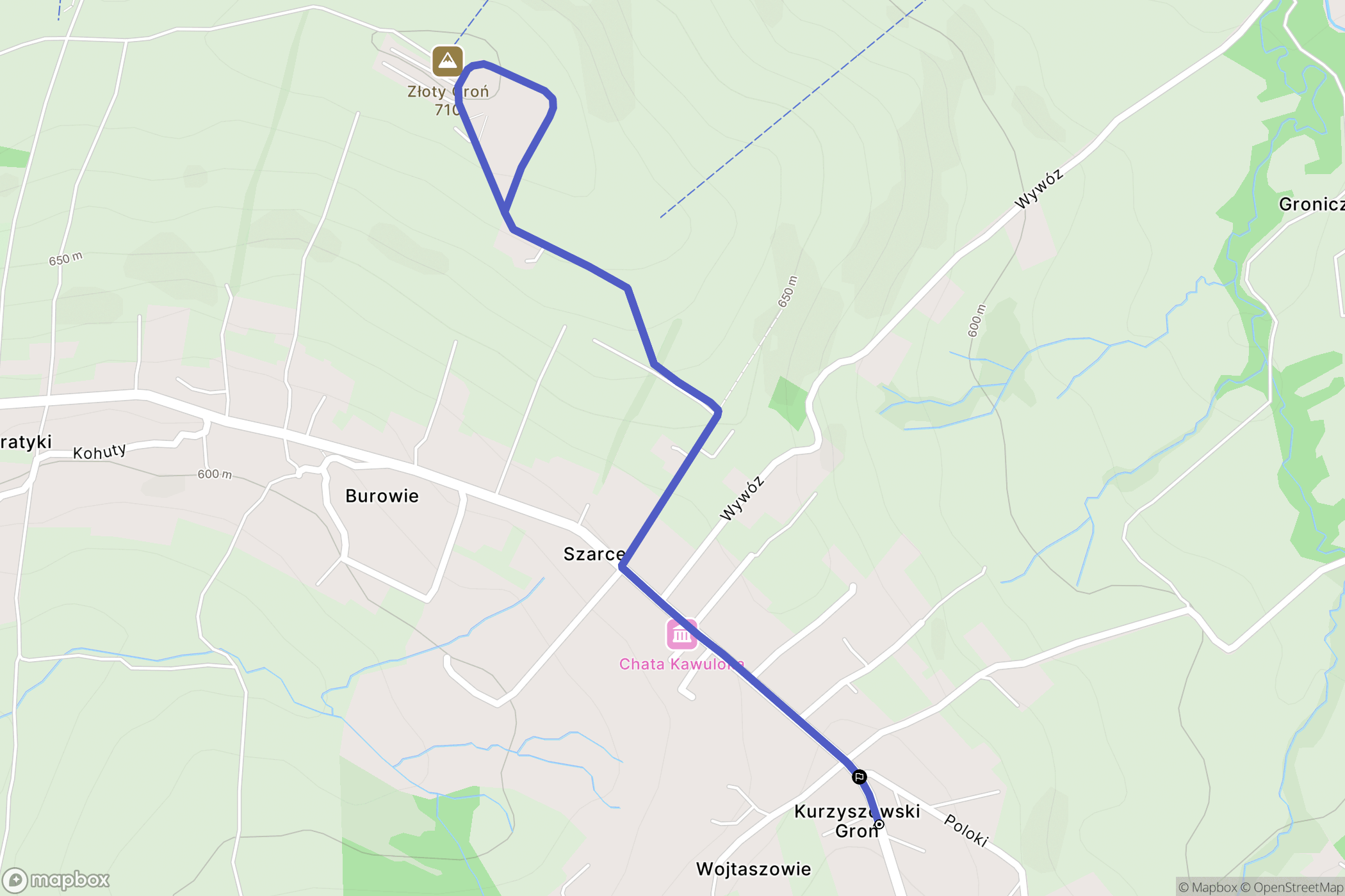 Istebna: mapa trasy - Poland