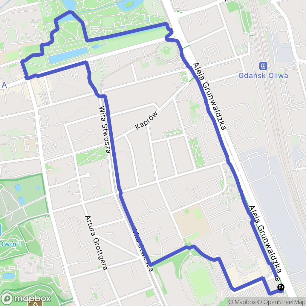 Gdańsk: mapa trasy - Poland
