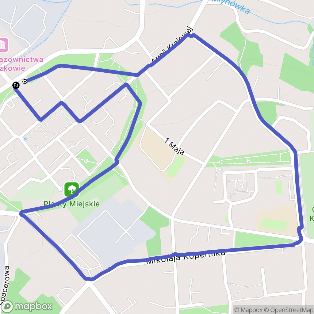 Paczków: mapa trasy - Poland