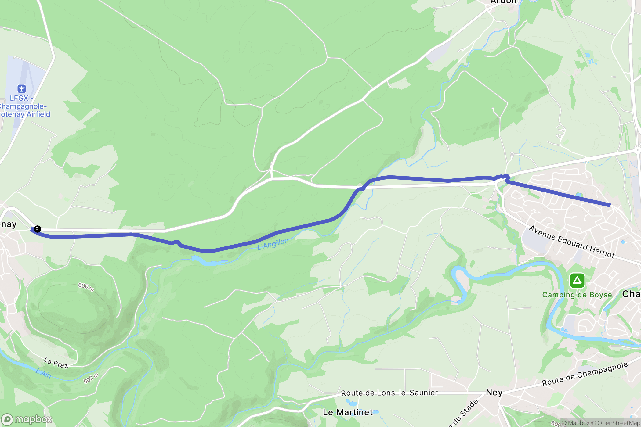 Crotenay : carte du parcours de randonnée - France