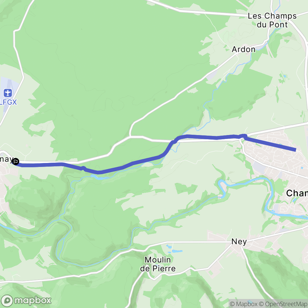 Crotenay : carte du parcours de randonnée - France