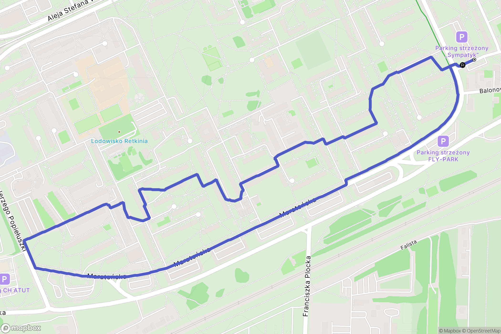 Łódź: mapa trasy - Poland