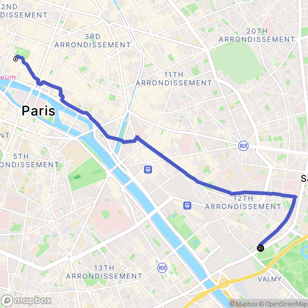 Paris : carte du parcours de randonnée - France
