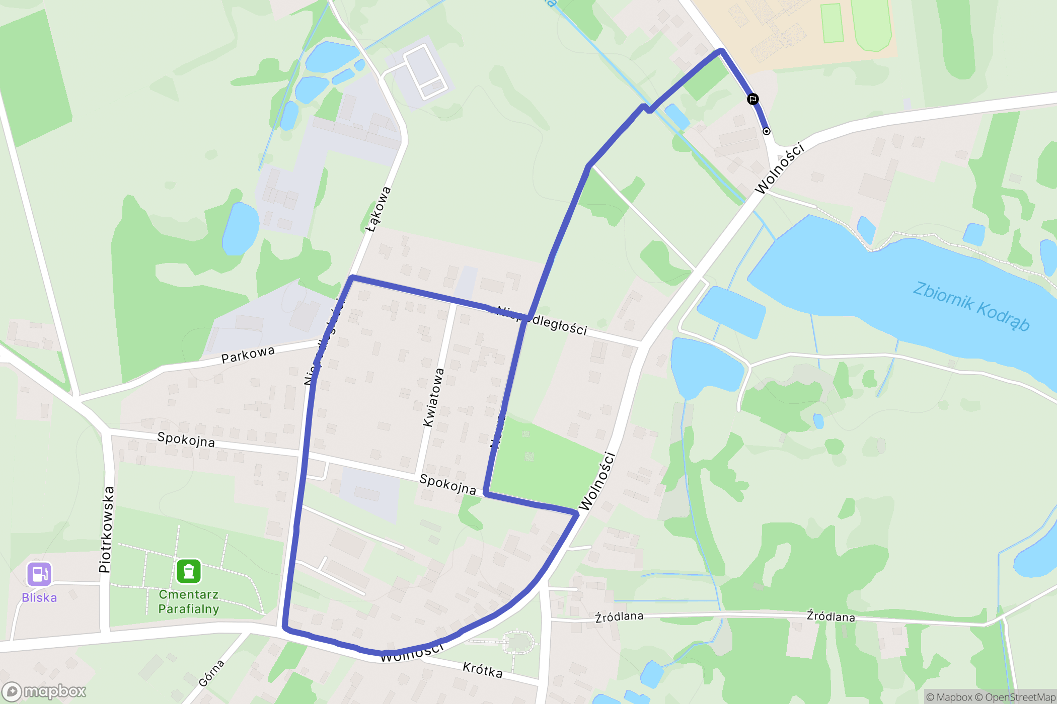 Kodrąb: mapa trasy - Poland