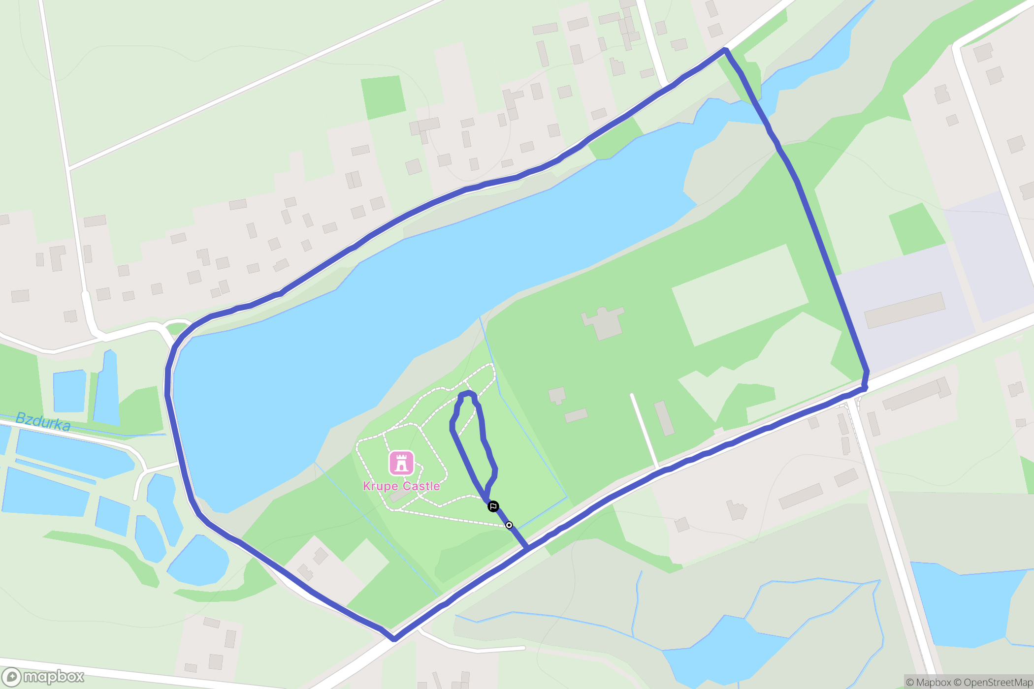 Krupe: mapa trasy - Poland