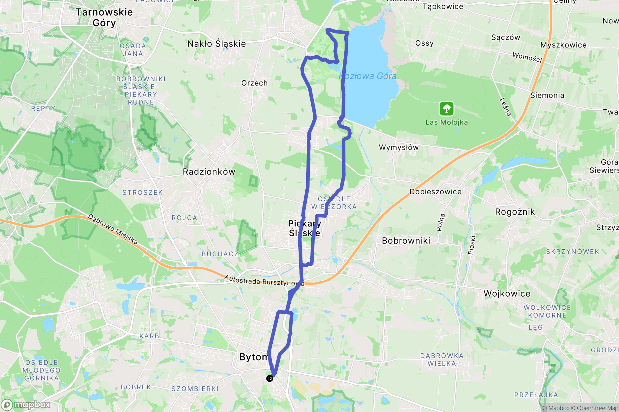 Bytom: mapa trasy - Poland