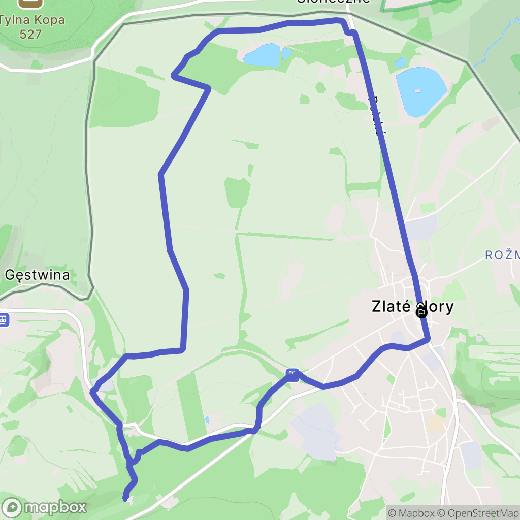 Zlaté Hory: mapa trasy - Czechia