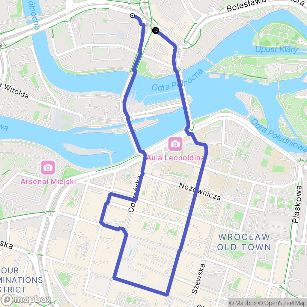 Wrocław: mapa trasy - Poland