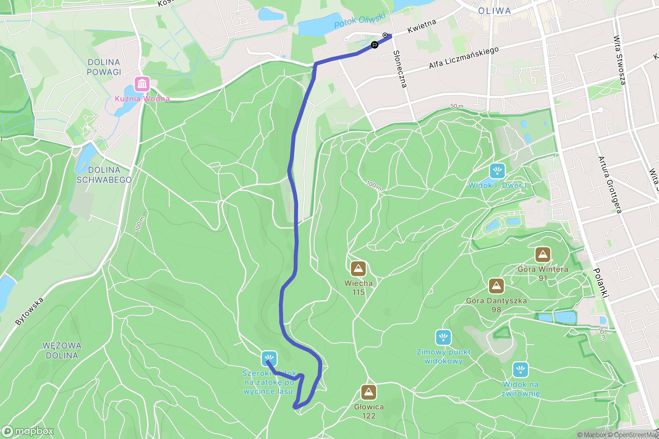 Gdańsk: mapa trasy - Poland