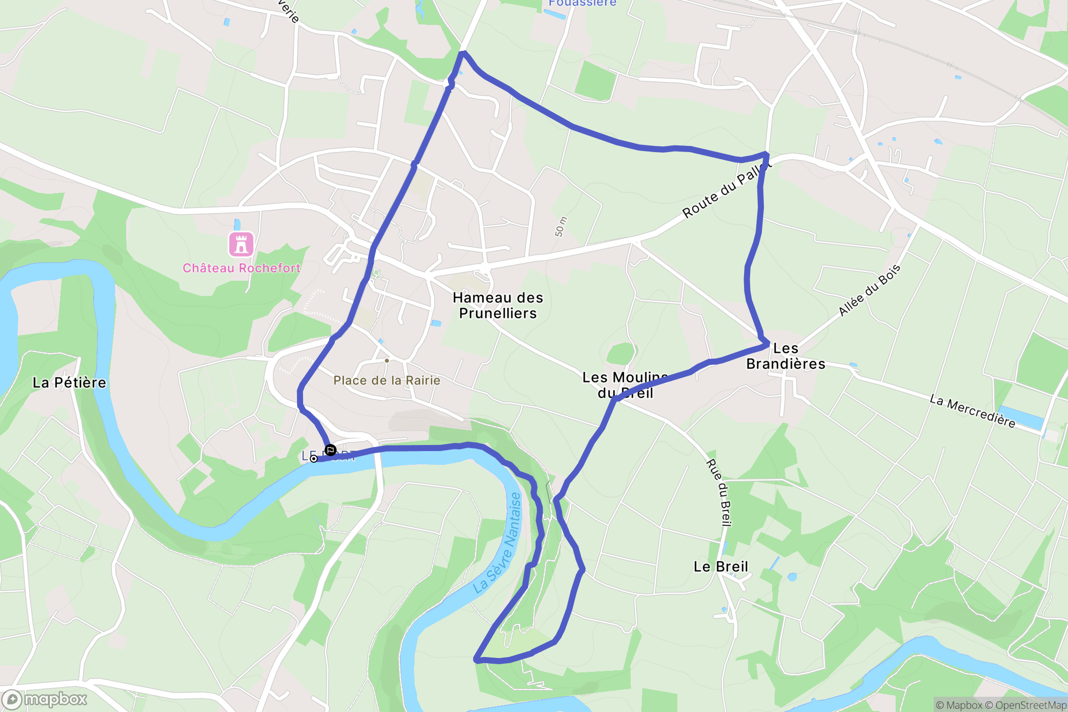 La Haie-Fouassière : carte du parcours de randonnée - France