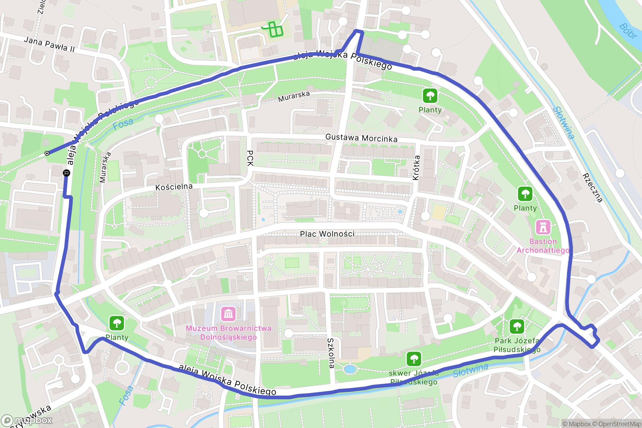 Lwówek Śląski: mapa trasy - Poland
