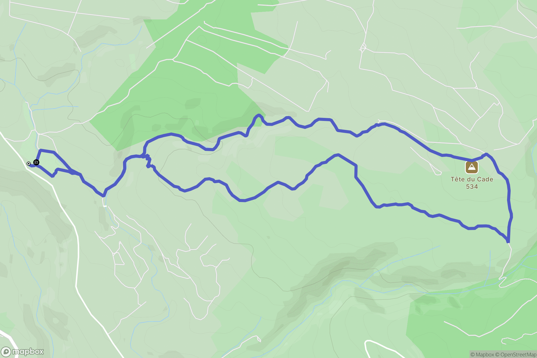 Le Beausset : carte du parcours de randonnée - France