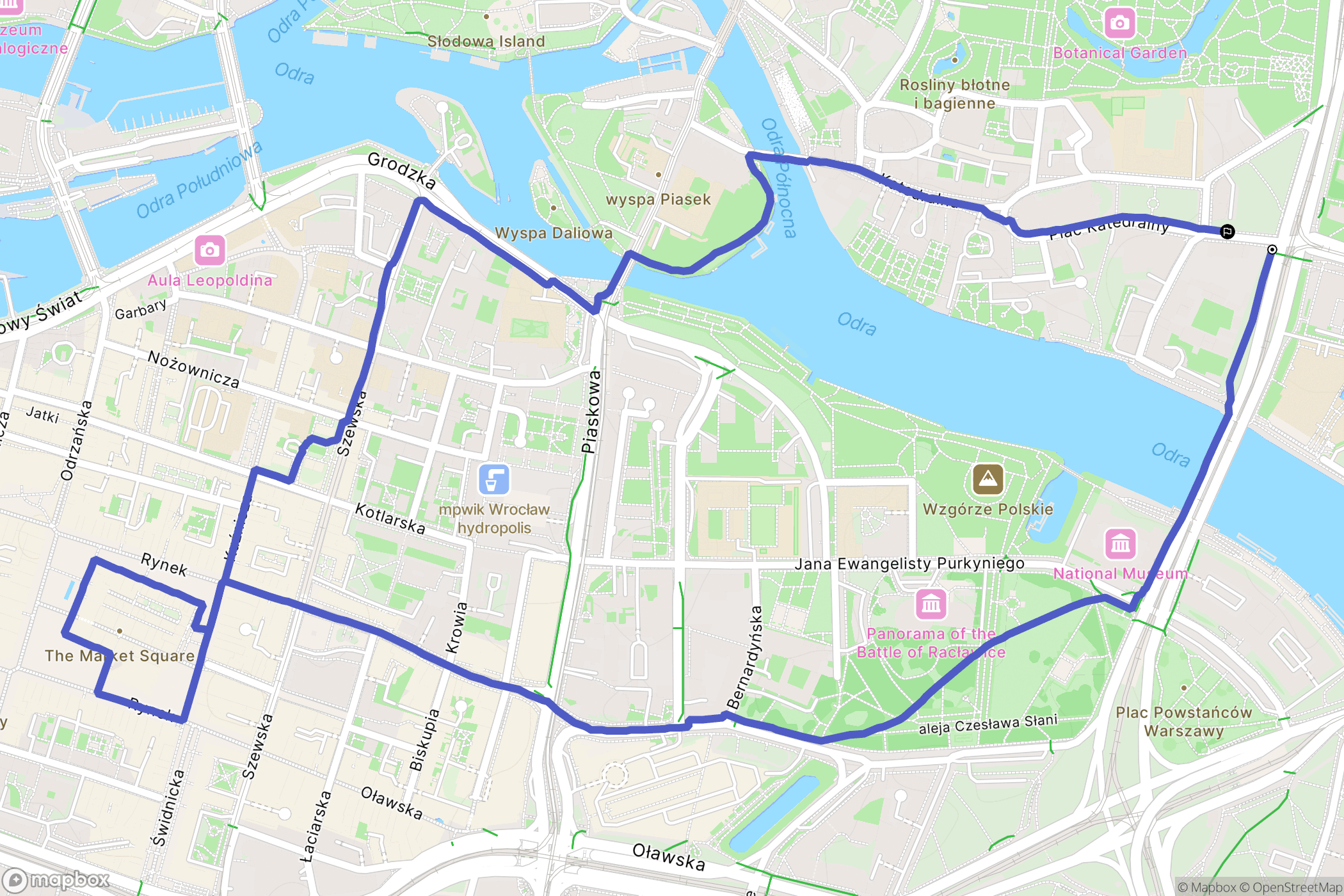 Wrocław: mapa trasy - Poland