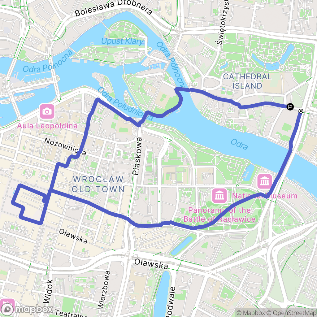Wrocław: mapa trasy - Poland
