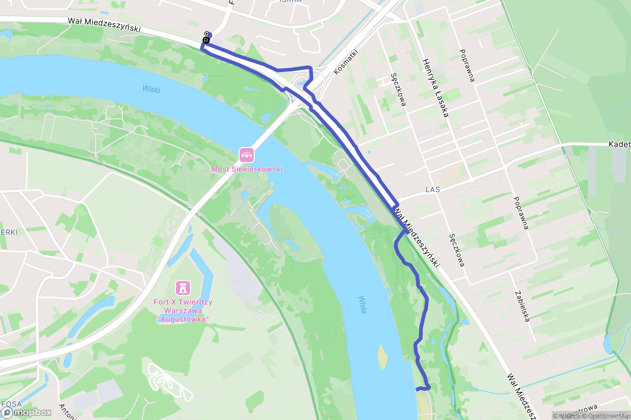 Warszawa: mapa trasy - Poland