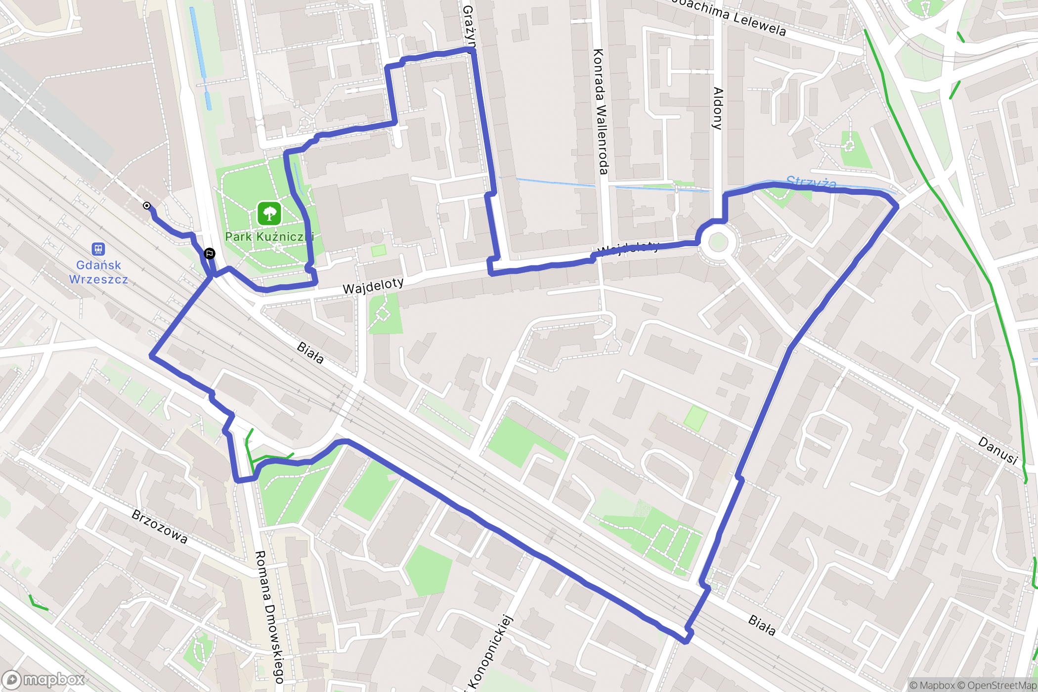 Gdańsk: mapa trasy - Poland