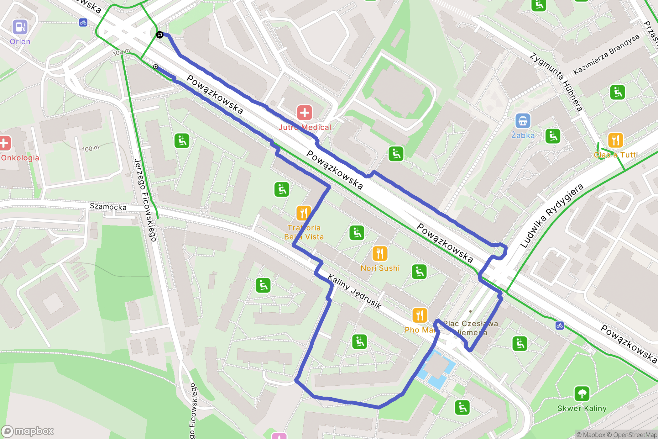 Warszawa: mapa trasy - Poland