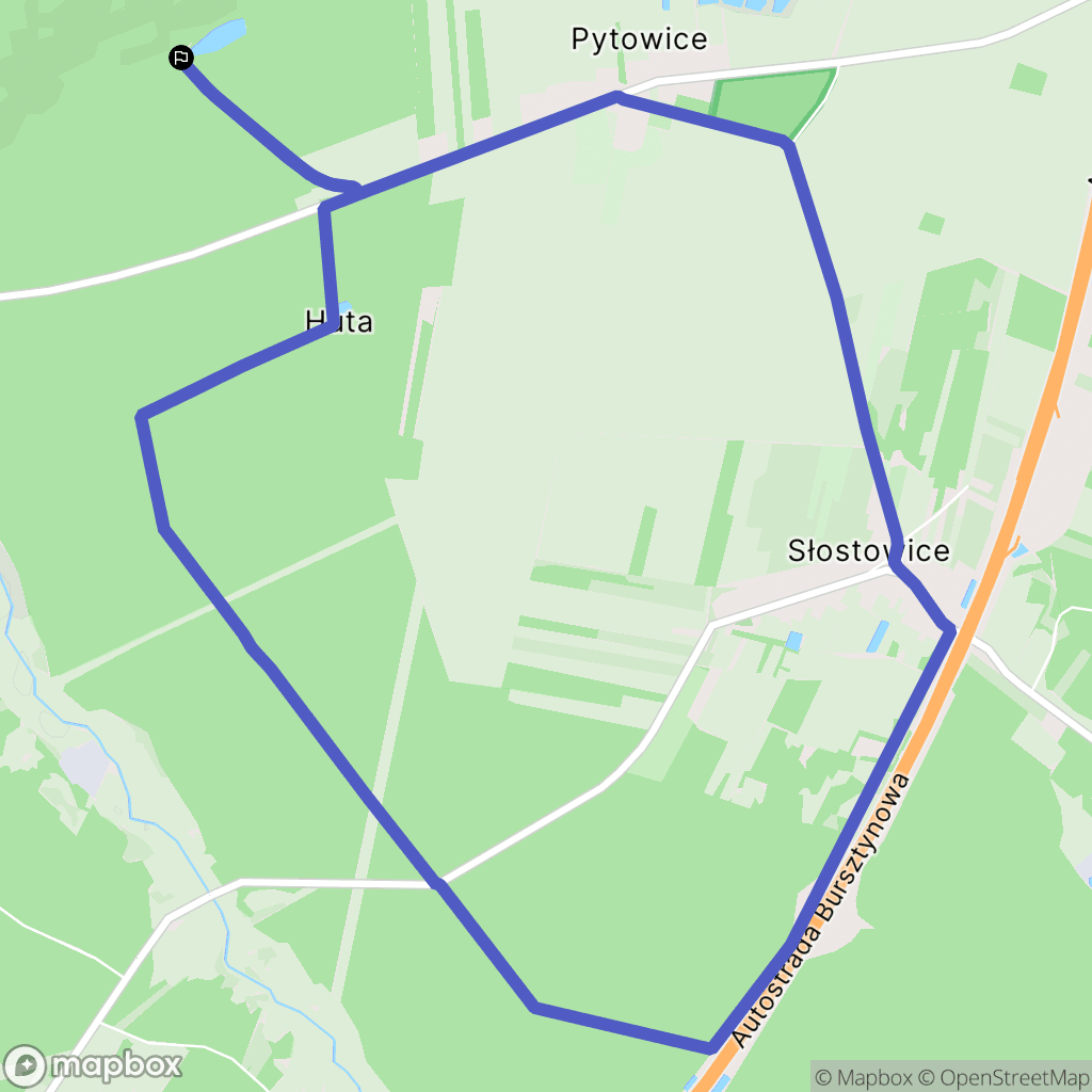 Pytowice: mapa trasy - Poland