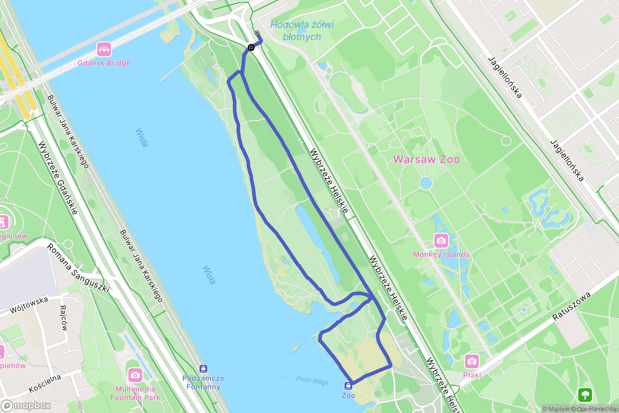 Warsaw: mapa trasy - Poland