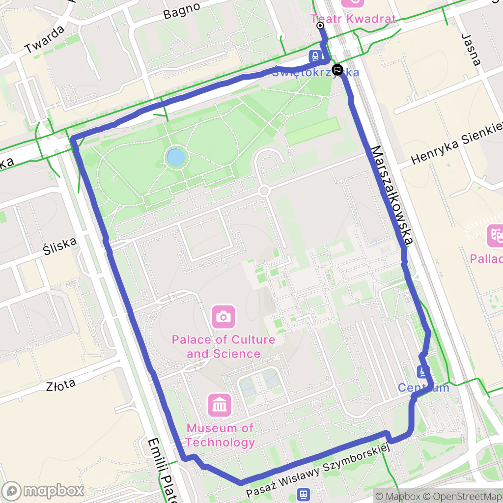 Warszawa: mapa trasy - Poland